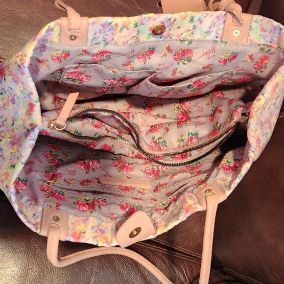 Betsey Johnson Smooth Nylon Floral Tote - Picture 3 of 10